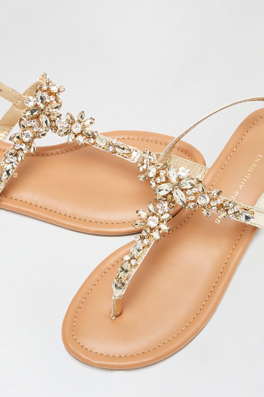 Gold store jeweled sandals